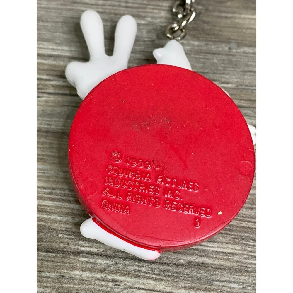 Vintage 1989 Ghostbusters II Keychain No Ghost‎ Logo 2 Fingers Columbia Pictures